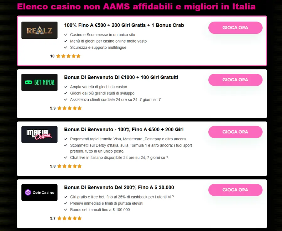 Casino non aams